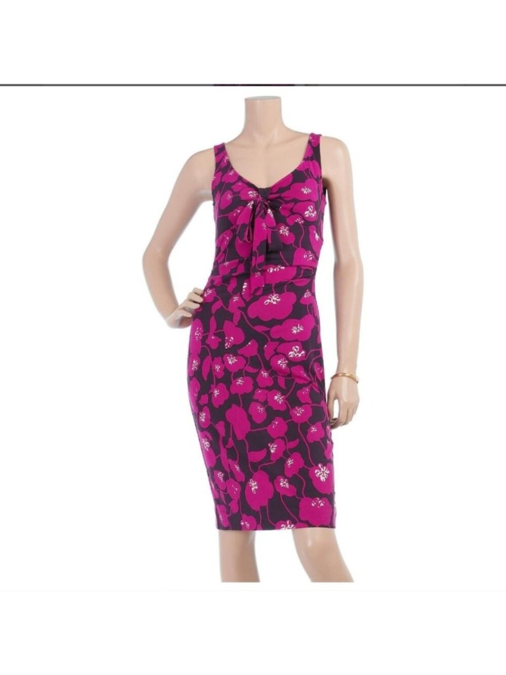 Diane Von Furstenberg DvS St Kitt 100% silk pink floral dress
